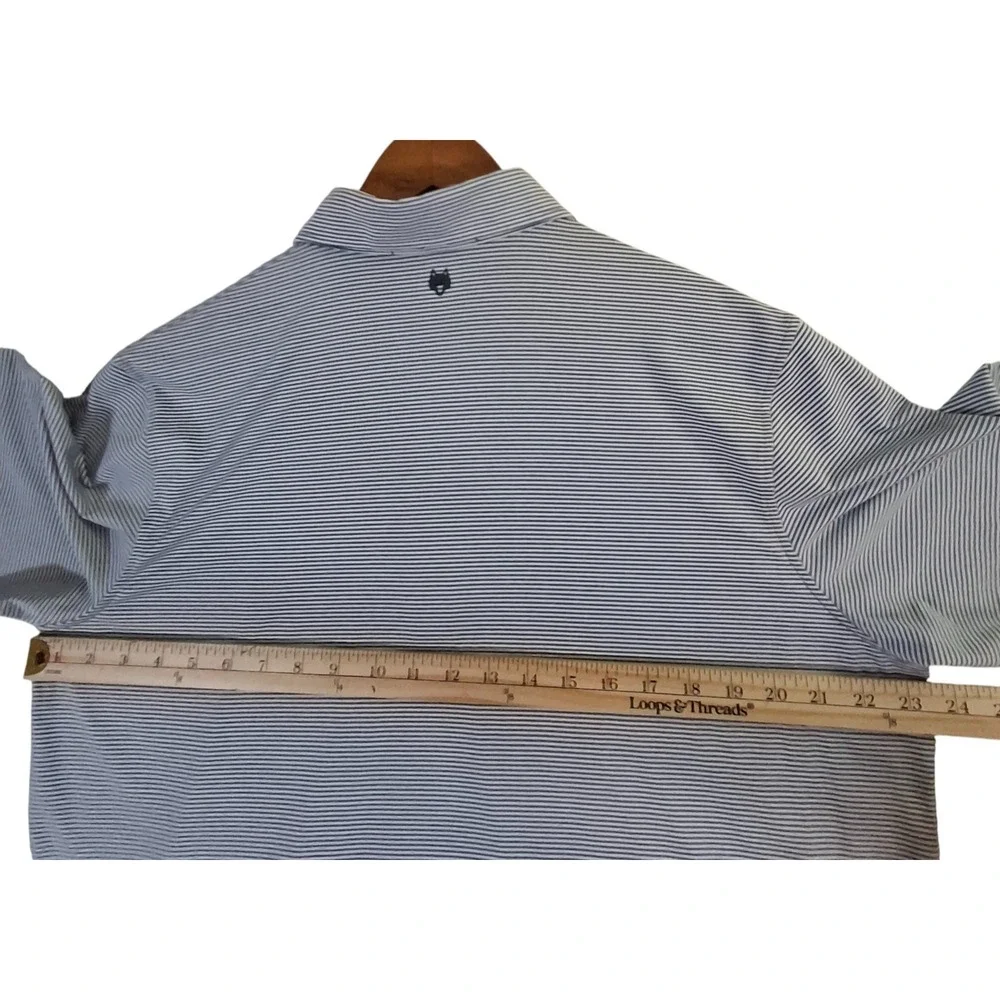 Greyson Polo Shirt Men's L Gray Striped Parkland Golf & Country Club Performance - Picture 7 of 8
